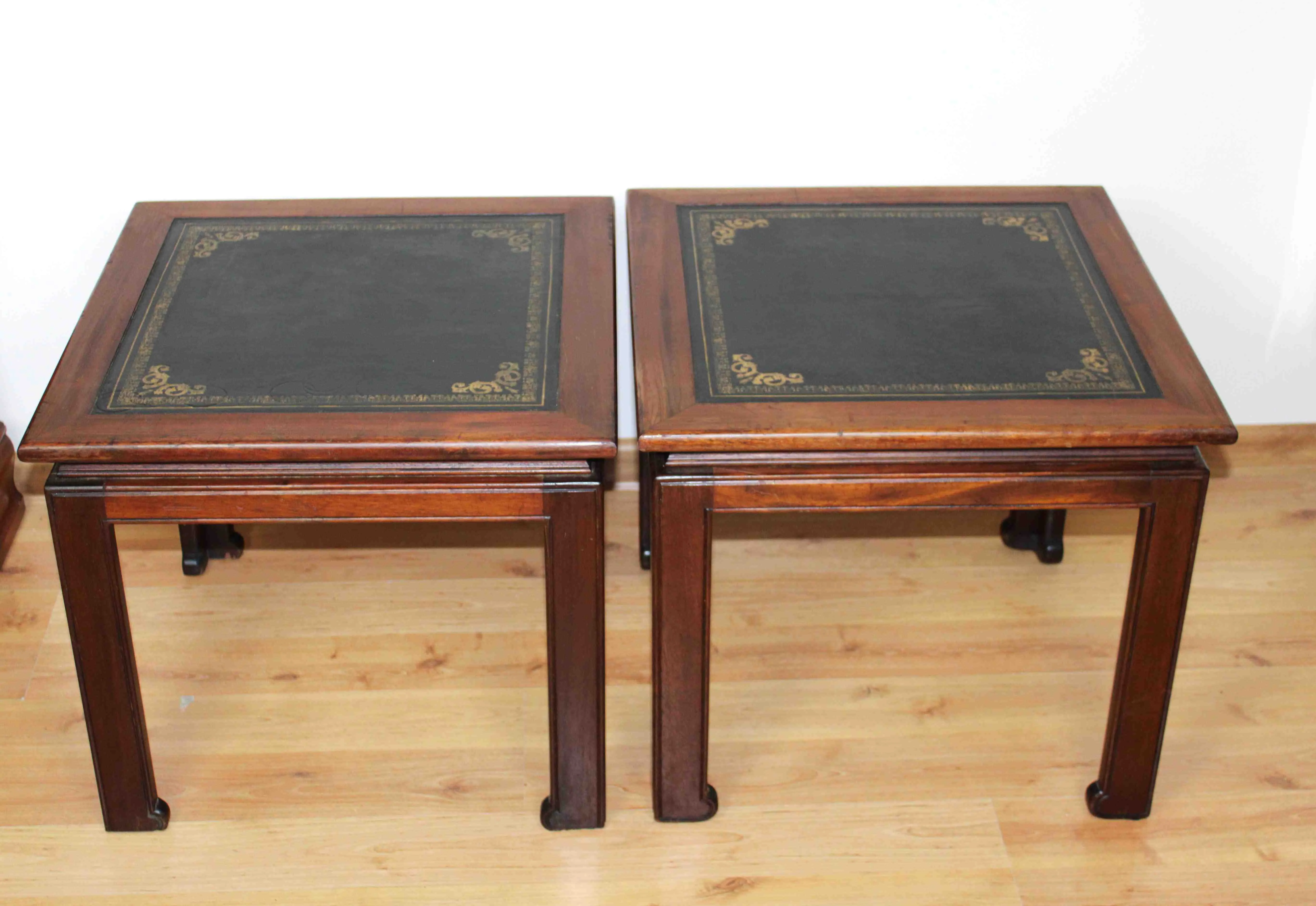 Komplet, dwa stoliki kolonialne, styl angielski