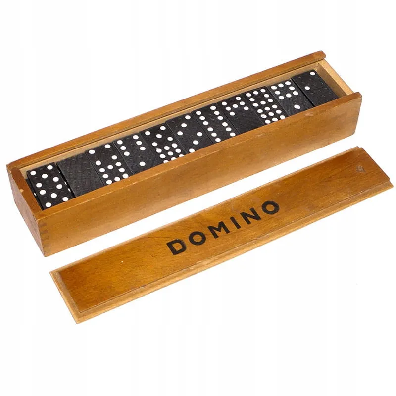 Przedwojenny komplet kości do domino w pudełku