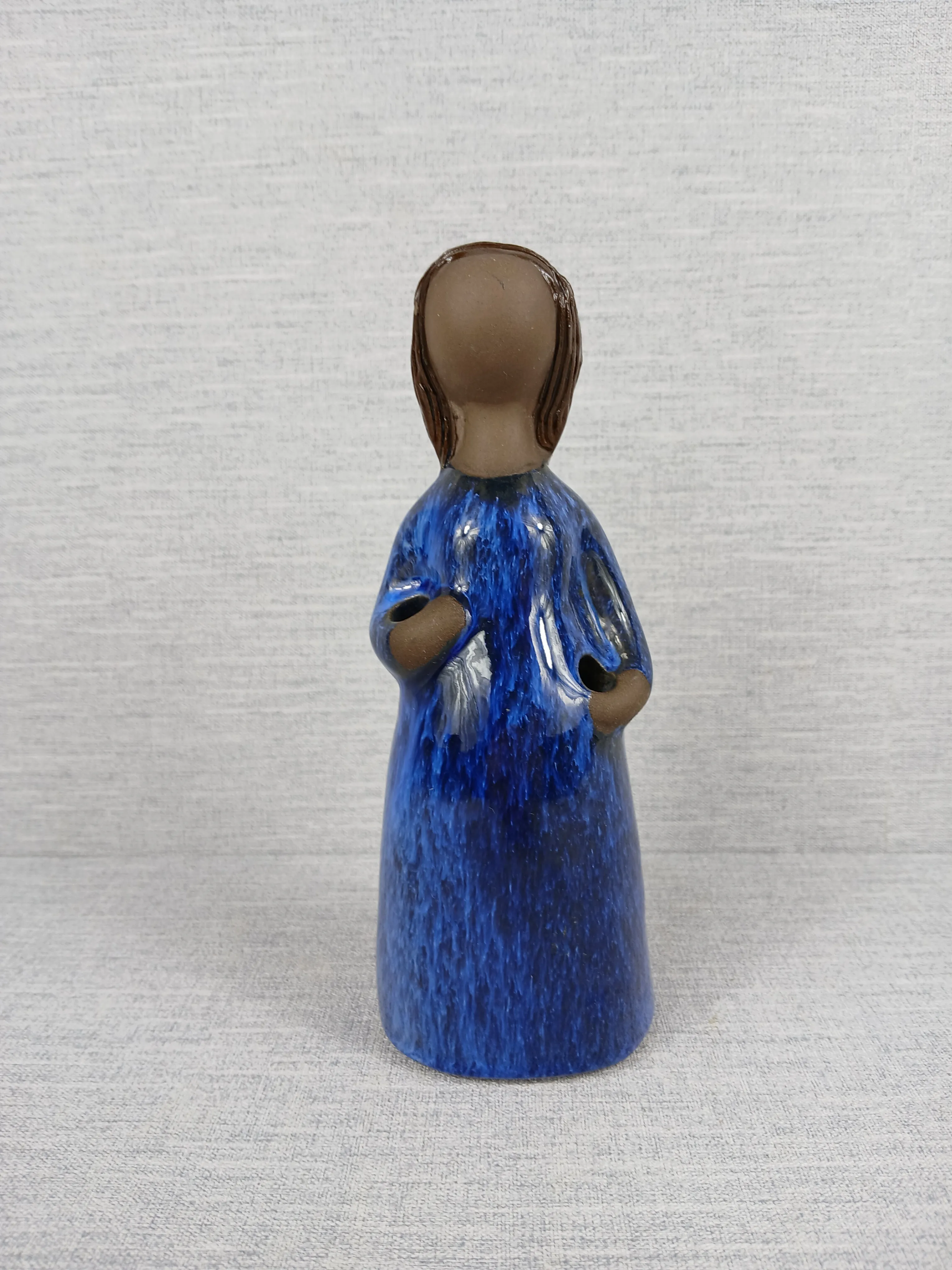 Ceramiczna figurka Mini wazonik Kobieta w niebieskiej sukni JIE Gantofta Szwecja Elsi Bourelius