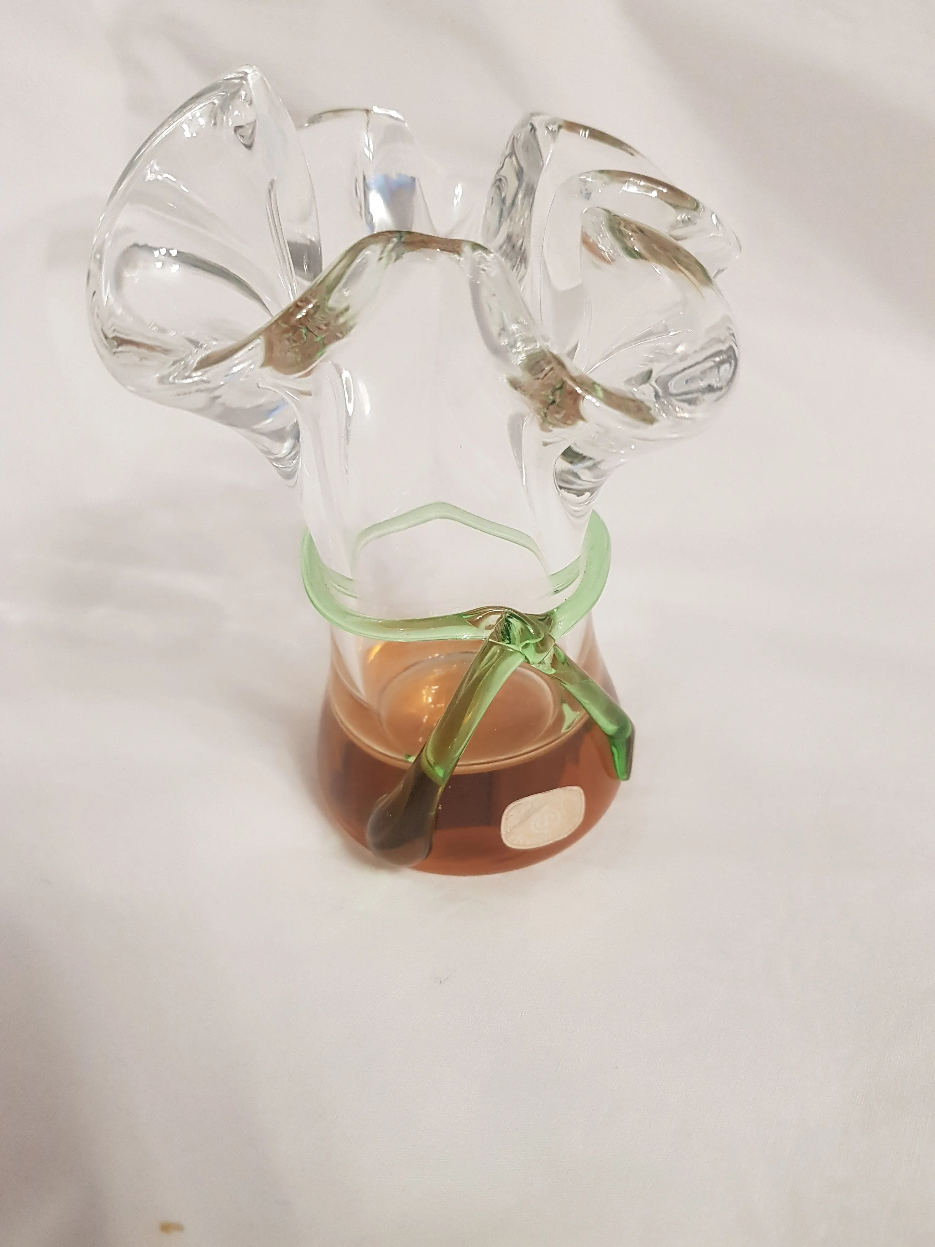 Wazonik szkło Bohemia, Czechosłowacja.