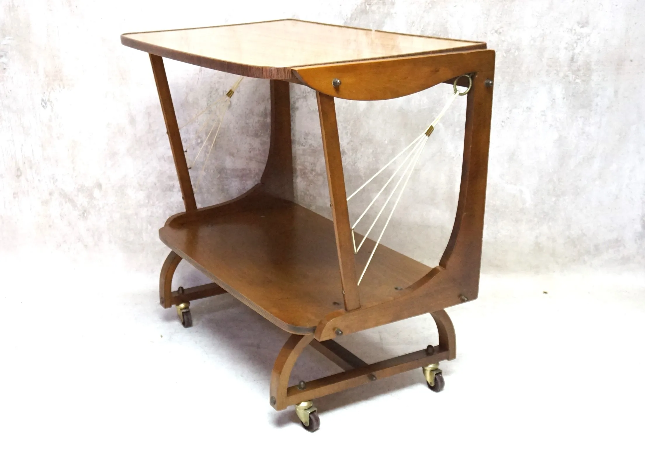 Stolik boczny - BAREK BarCart do serwowania w stylu Art Deco, lata 50.
