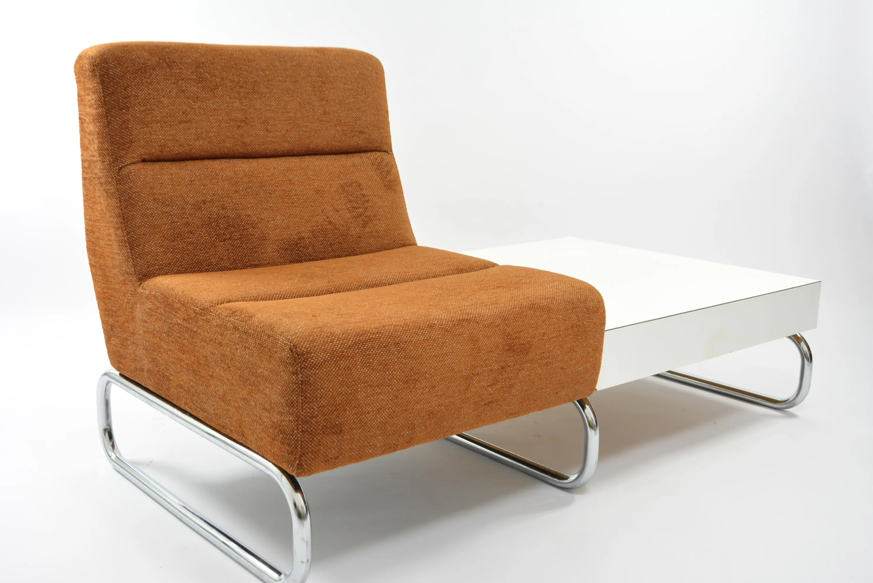 Fotel z półką, modernistyczny, Francja, lata 80.