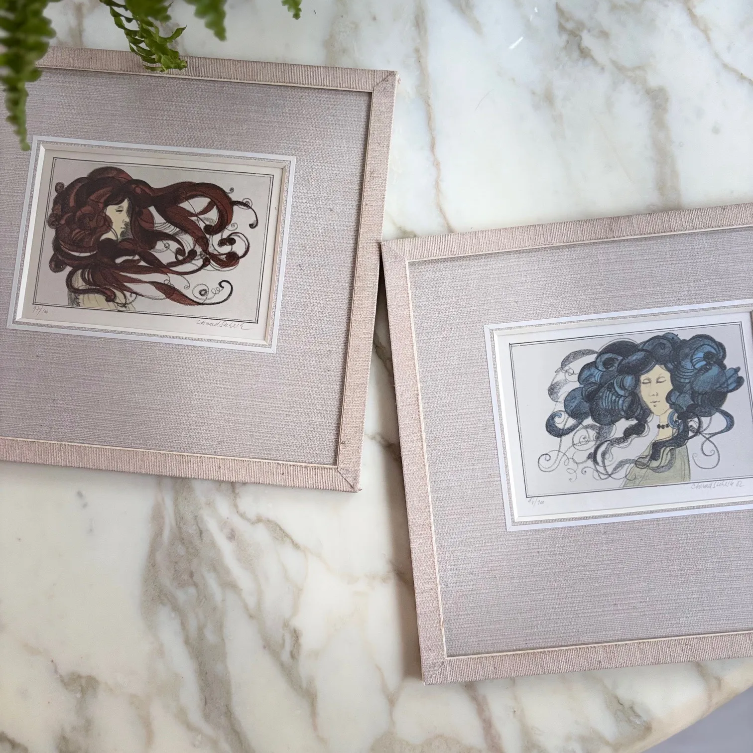 Oprawione litografie z lat 80-tych artysty Ctirada Stehlíka komplet