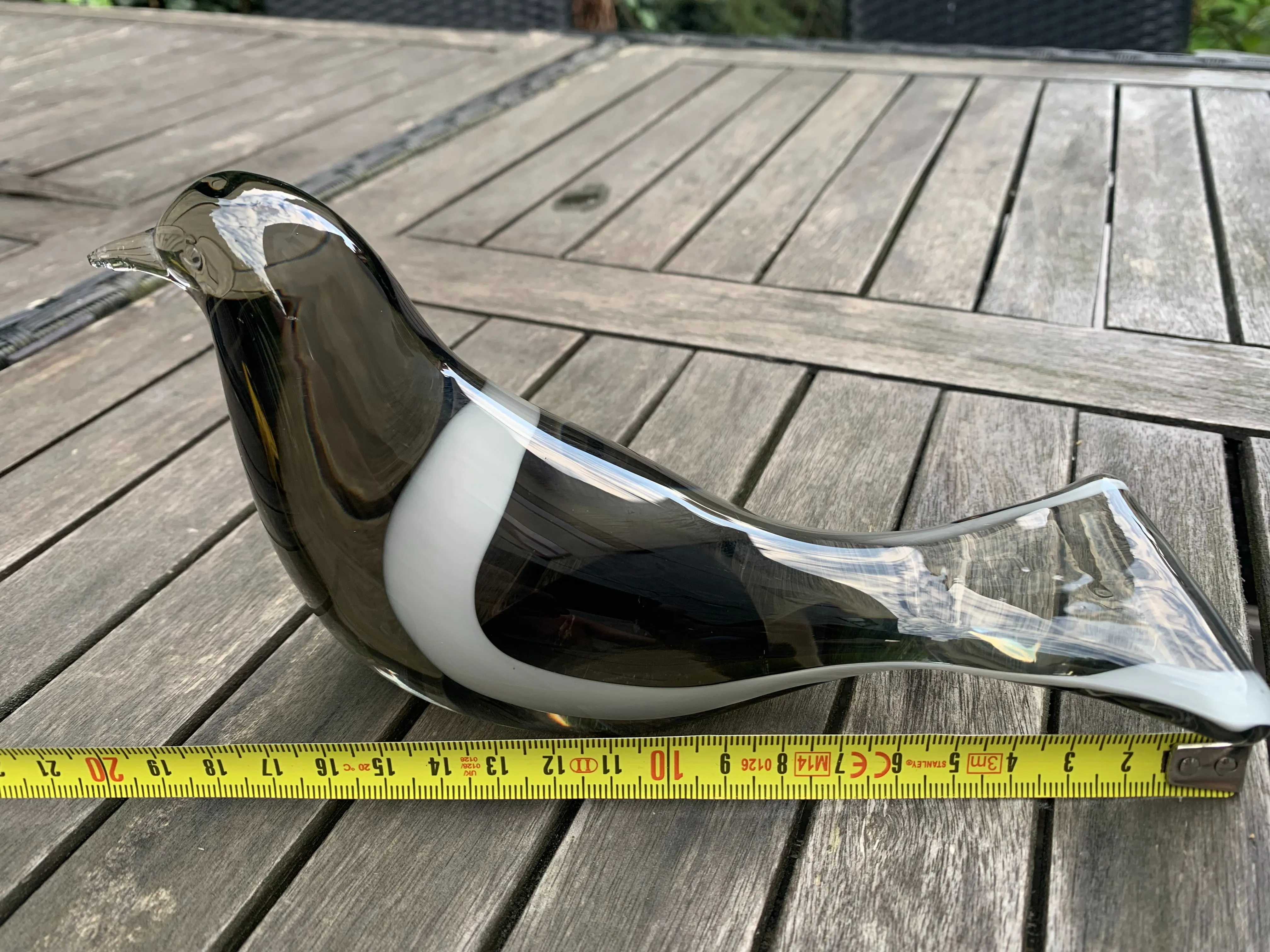 szklana figurka ptak, gołąb, Murano Livio Seguso Sygnowany, Vintage