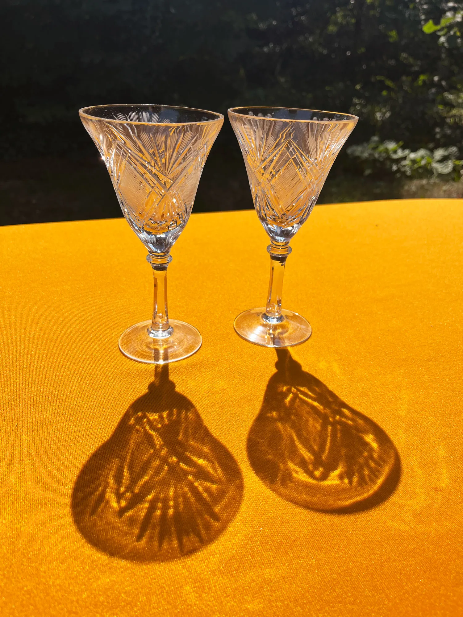 Kieliszki kryształowe Tulipan, lata 60